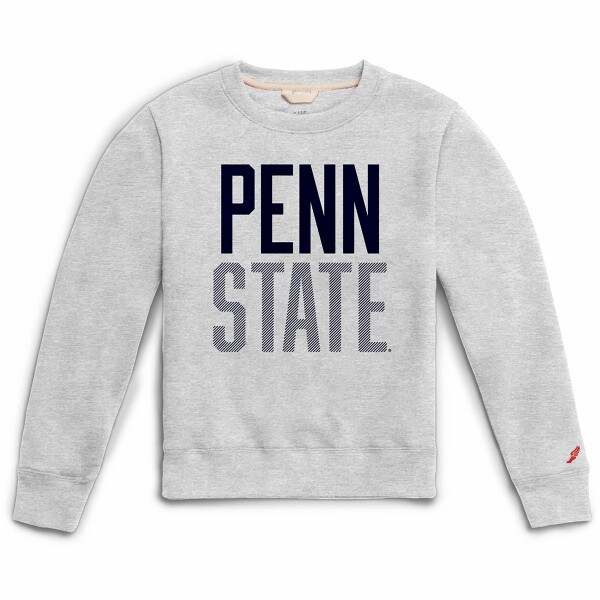 Oxford gray youth crew sweatshirt with Penn State on front
